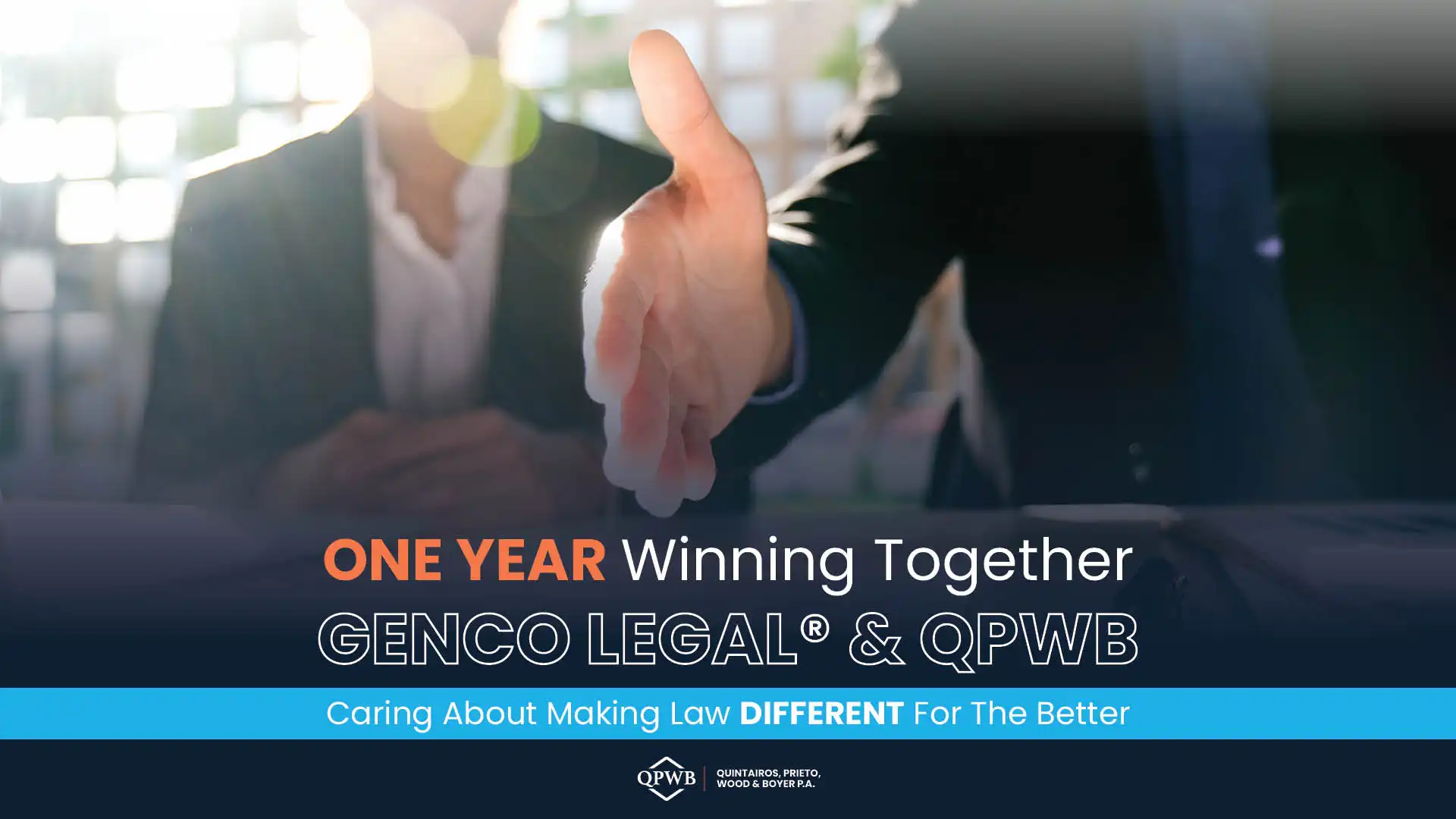 GenCo Legal® Celebrates 10th Anniversary and 1 Year Merger Milestone with Quintairos, Prieto, Wood, and Boyer